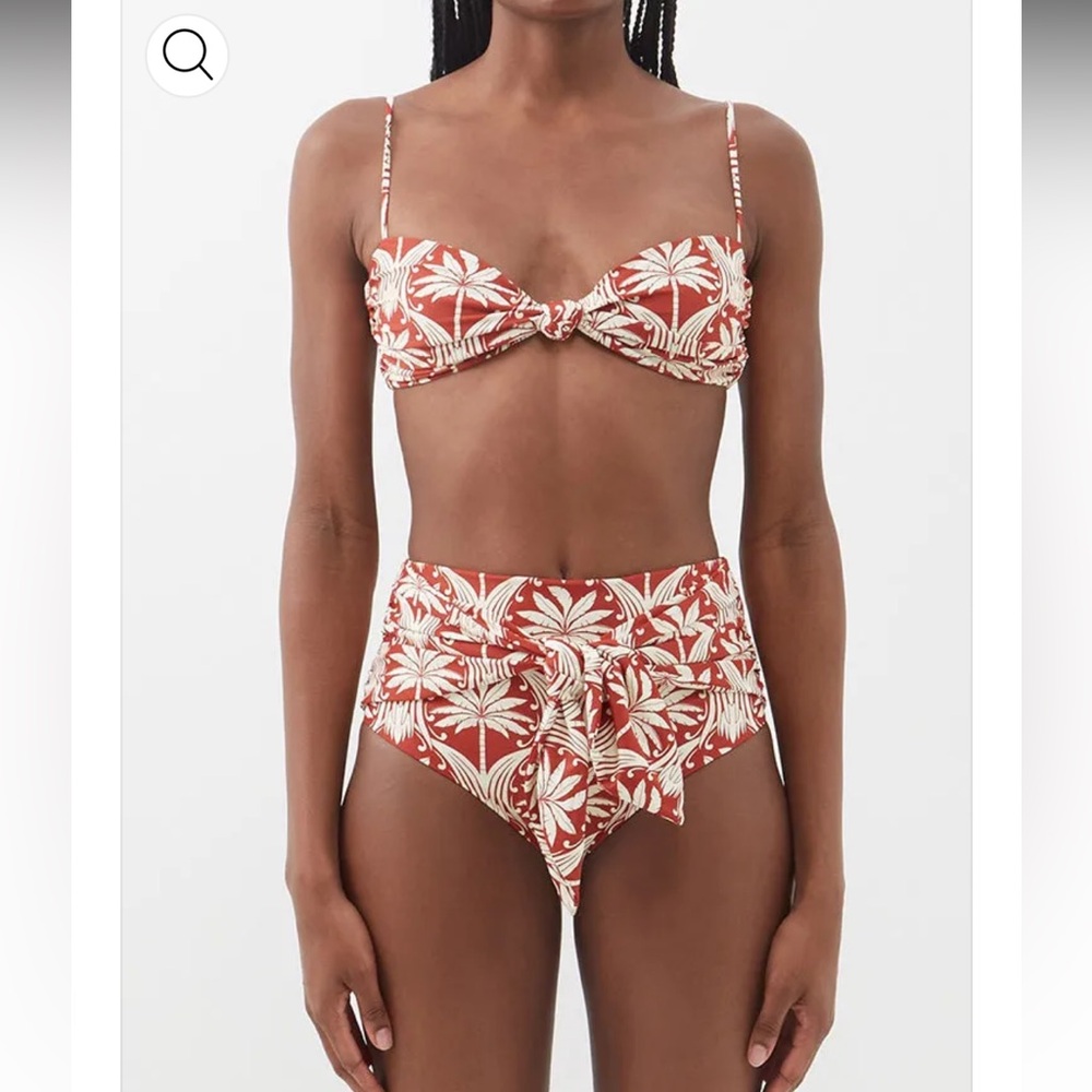 Vintage Fashion Print Beach Bikini Set- size small